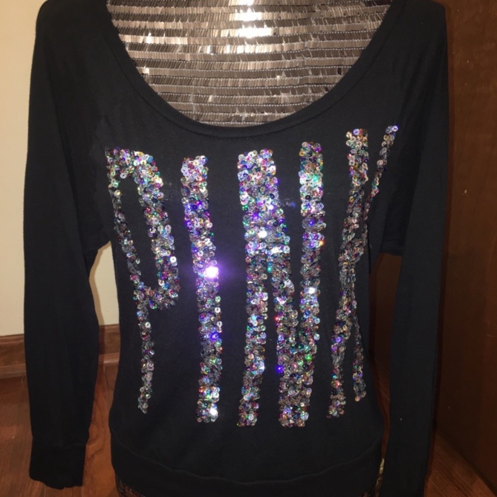 Black Sequin PINK Longsleeve